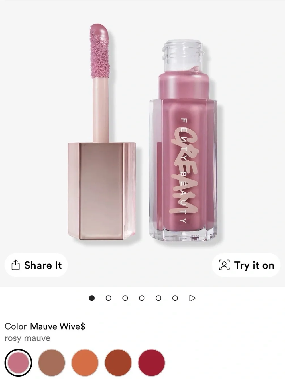 NWT FENTY BEAUTY by Rihanna Gloss Bomb Cream Color Drip Lip Cream Mauve Wives 🆕